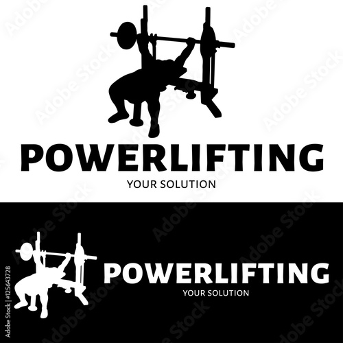 Powerlifting vector logo.Brand's logo in the form of a powerlifter