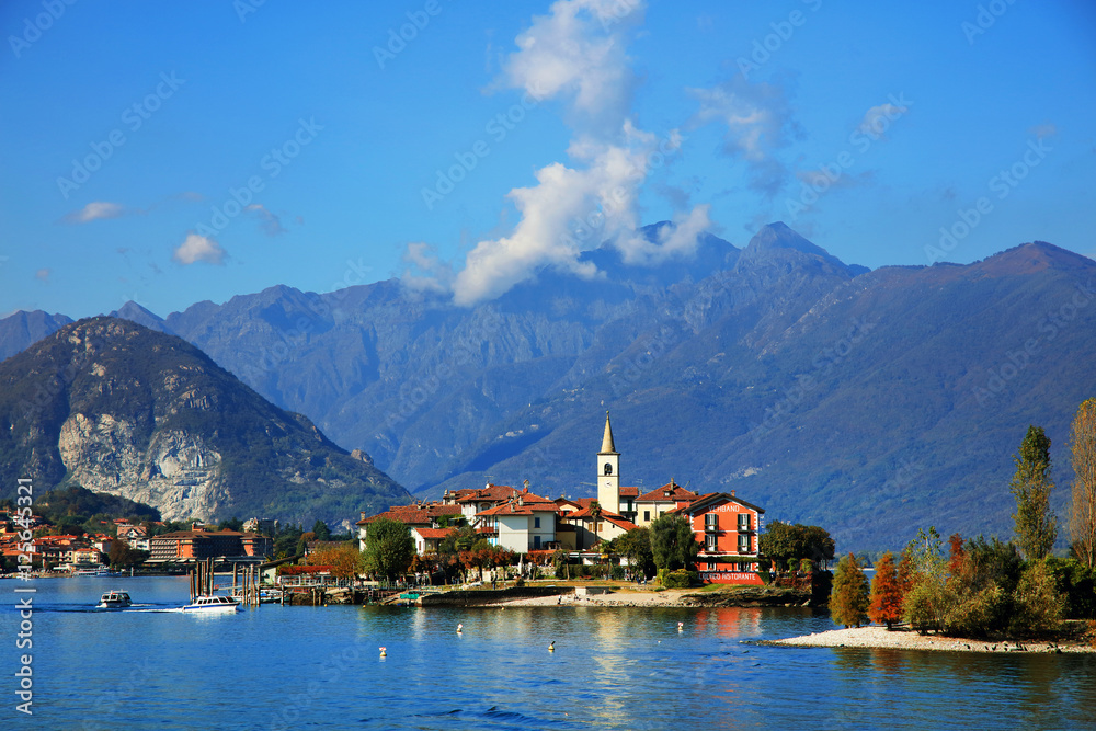 Scenic view of the Isola Bella, Lago Maggiore, Italy, Europe Scenic view of the Isola Bella, Lago Maggiore, Italy, Europe