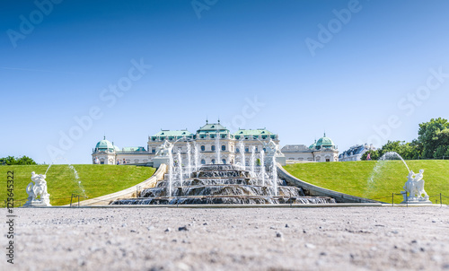 Belvedere with his great water fountain, Vienna, Austria