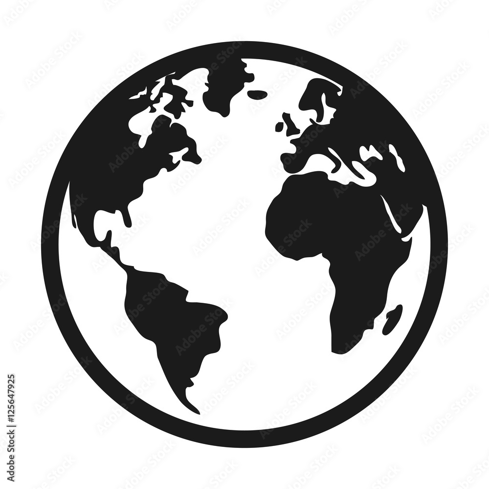 Naklejka świat planeta ziemia ikona na białym tle wektor ilustracja projektu