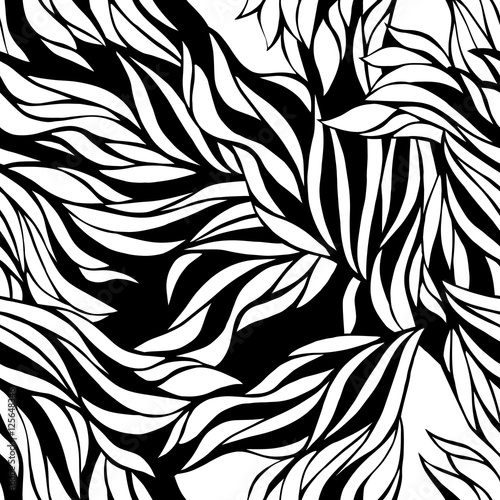 Vector seamless black and white pattern