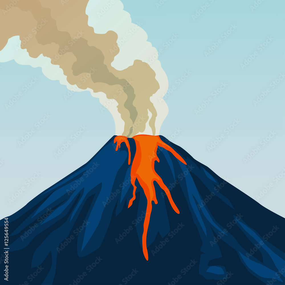 Crater mountain volcano hot natural eruption.  - obrazy, fototapety, plakaty 