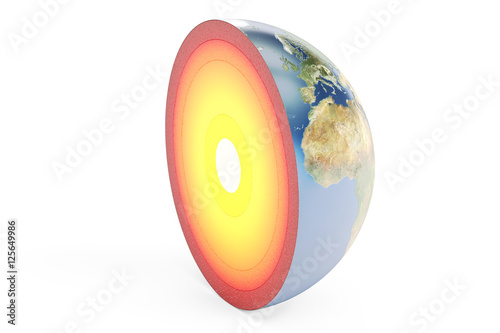 structure of earth planet, 3D rendering