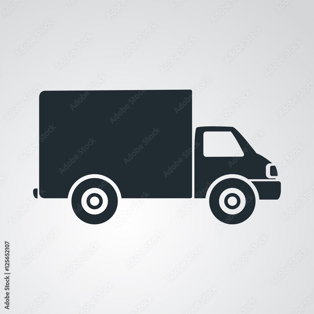 Icono plano camioneta en fondo degradado Icono plano camioneta en fondo degradado
