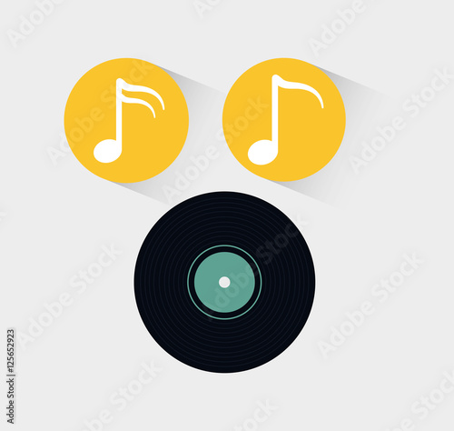 vinyl music vintage icon vector illustration graphic design