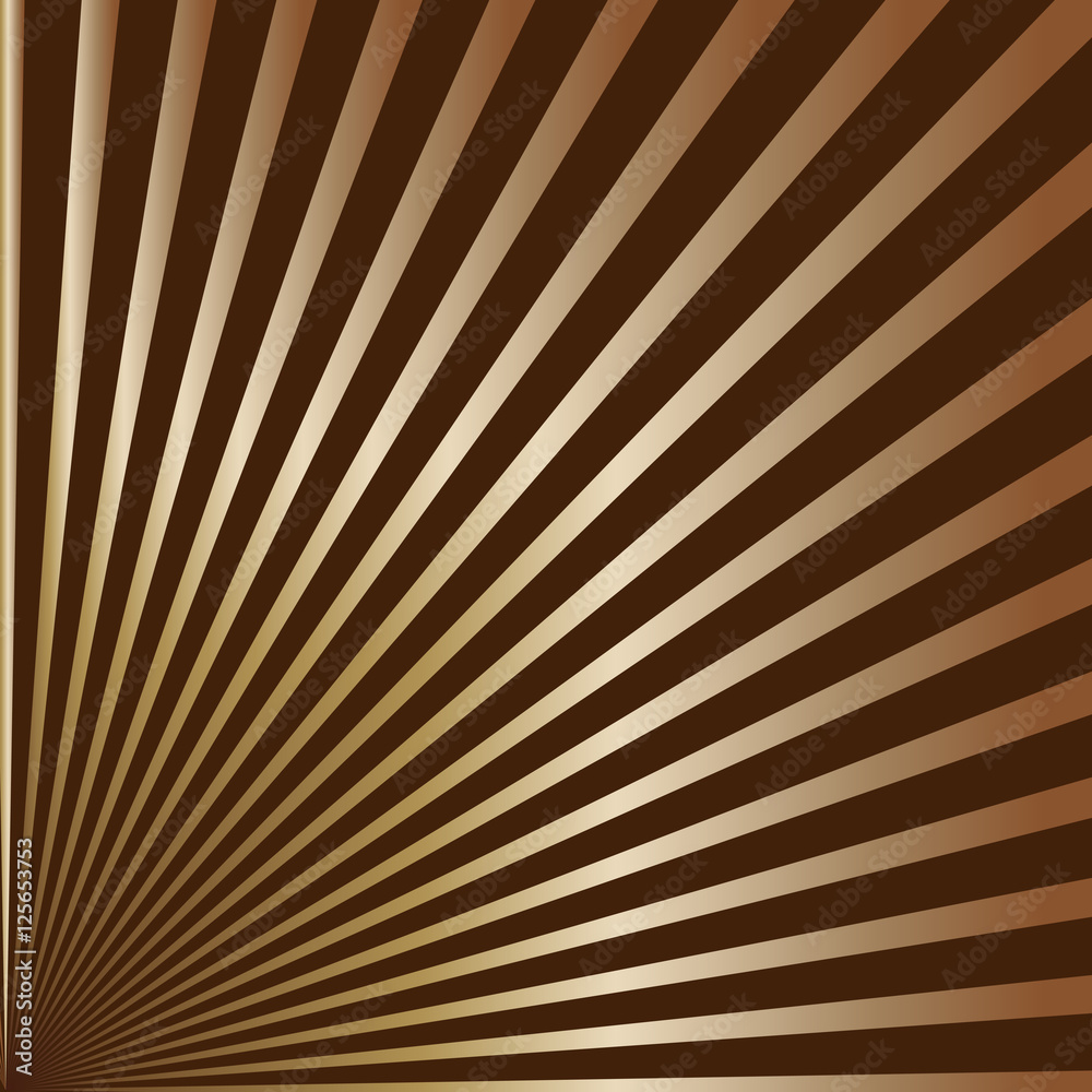 Vector brown background with Golden rays
