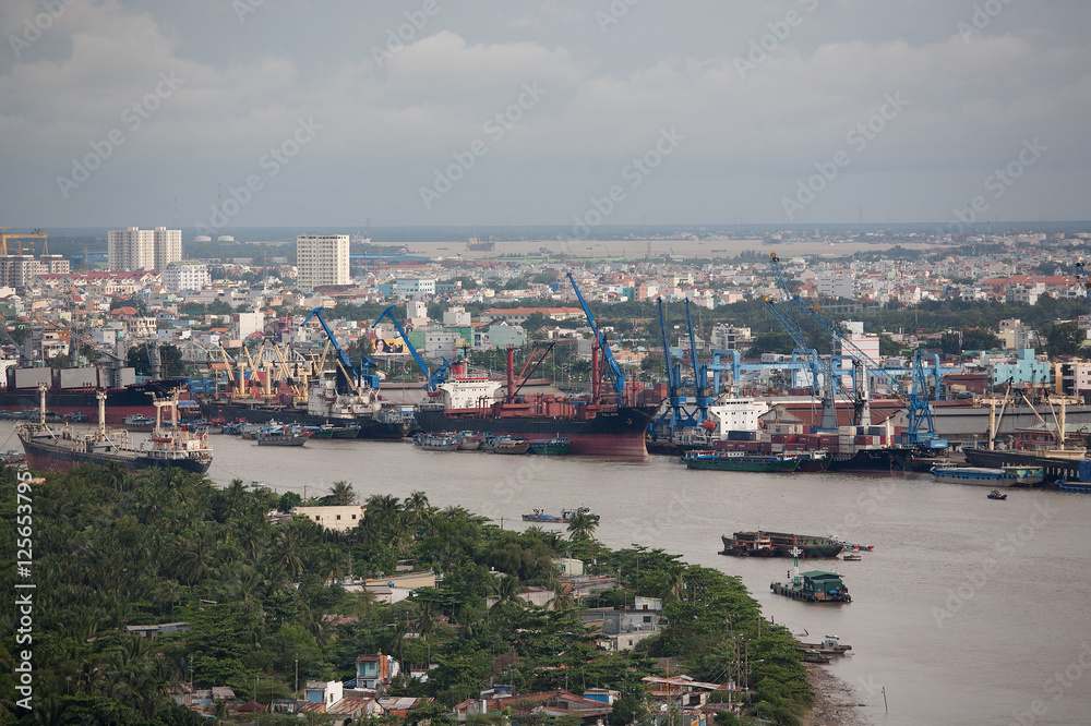Shipping Saigon River Vietnam