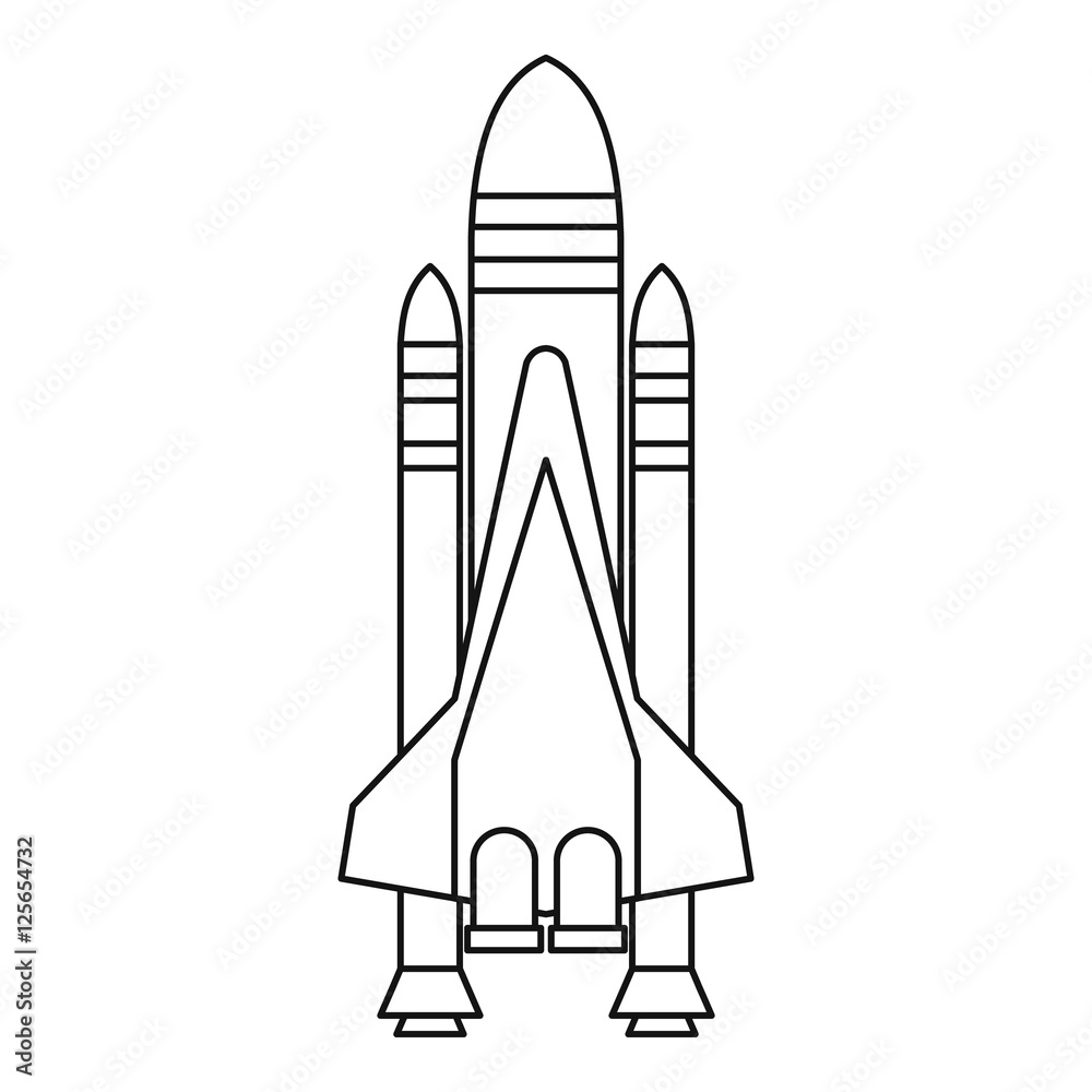 Shuttle icon. Outline illustration of shuttle vector icon for web