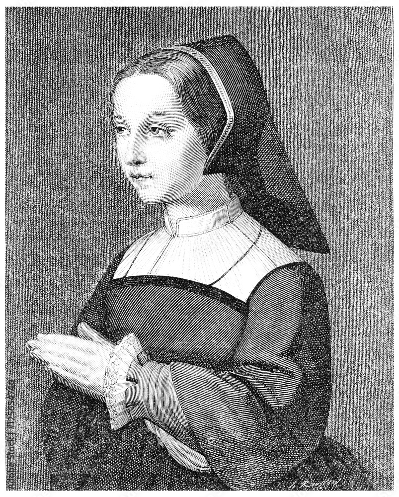 St. Jane Frances Fremyot, Chantal Baroness at the age of twenty, Stock Illustration Adobe Stock