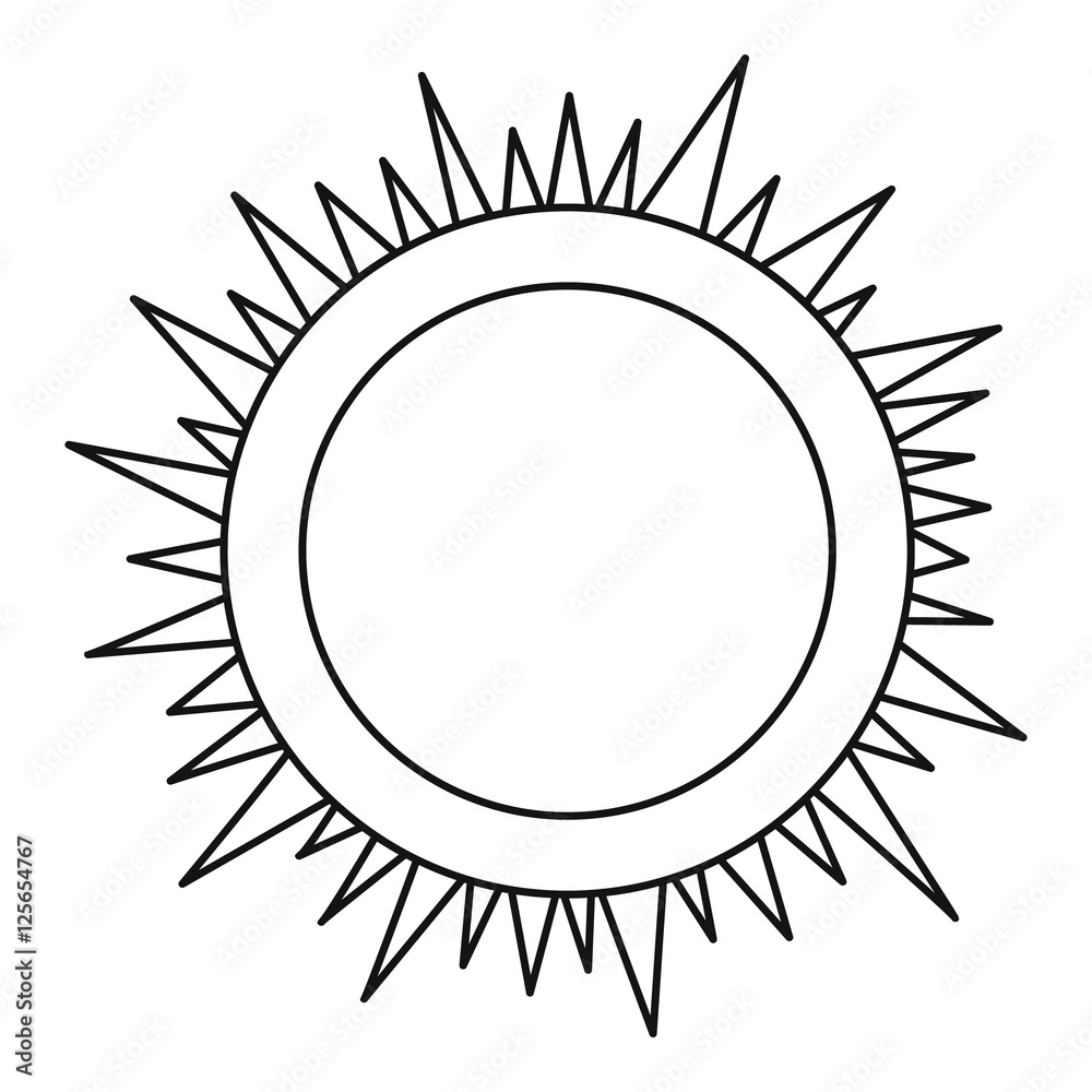 Sun icon. Outline illustration of sun vector icon for web