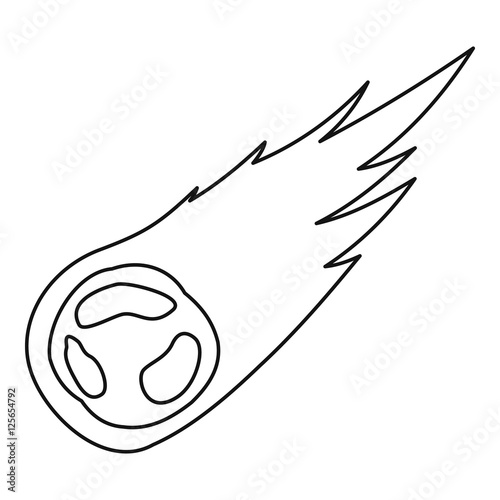 Falling meteor icon. Outline illustration of falling meteor vector icon for web