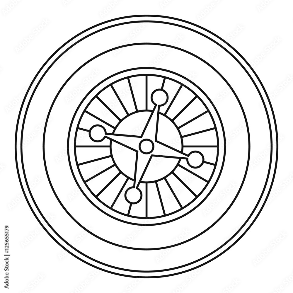 Casino roulette icon. Outline illustration of casino roulette vector icon for web Casino roulette icon. Outline illustration of casino roulette vector icon for web