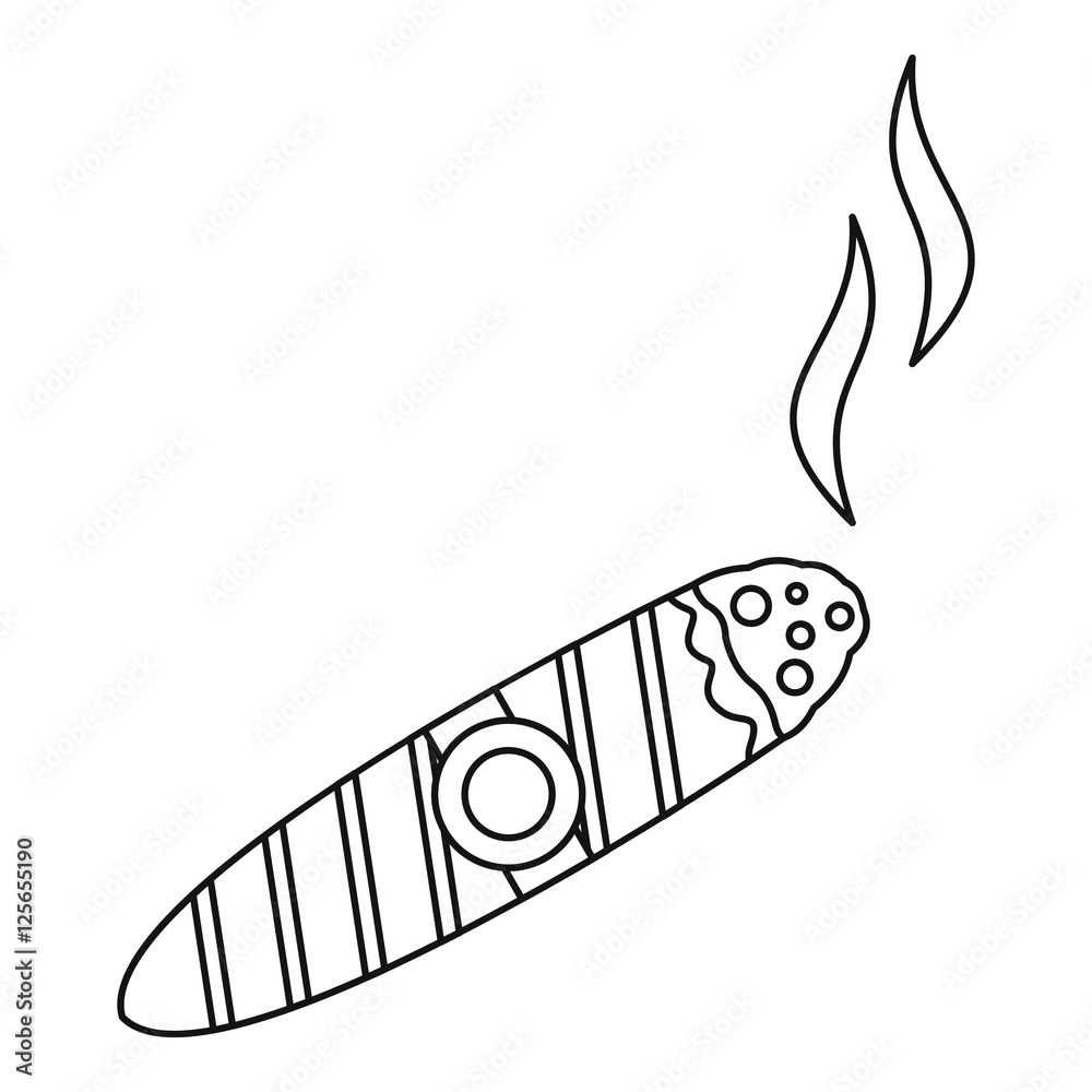 Cigar burned icon. Outline illustration of cigar burned vector icon for web