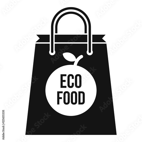 Eco food bag icon. Simple illustration of eco food bag vector icon for web