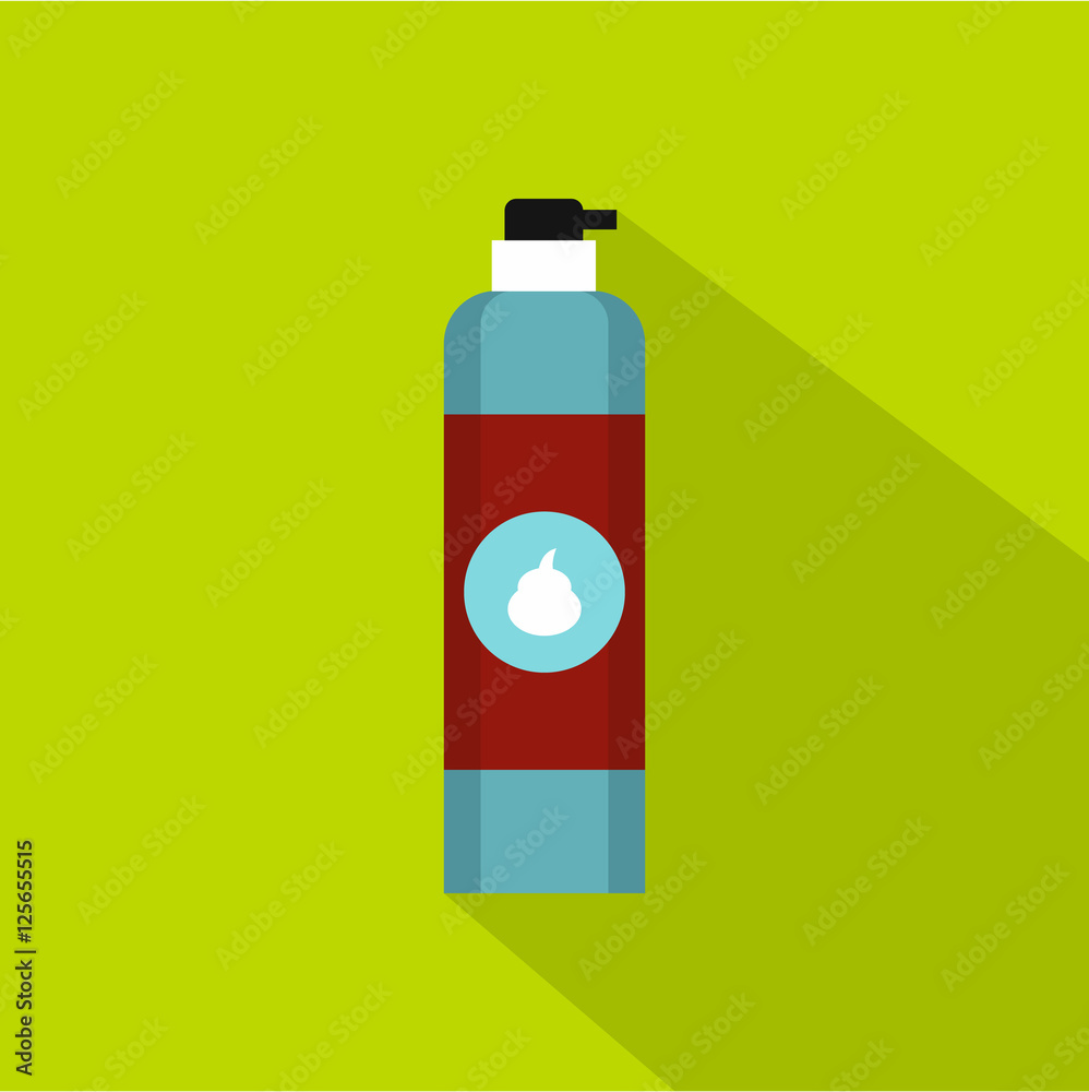 Shaving foam bottle icon. Flat illustration of shaving foam bottle vector icon for web isolated on green background Shaving foam bottle icon. Flat illustration of shaving foam bottle vector icon for web isolated on green background