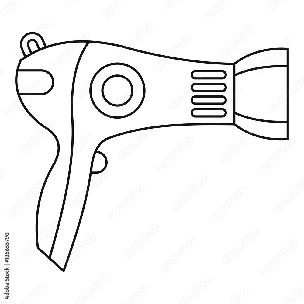 Hairdryer icon. Outline illustration of hairdryer vector icon for web Hairdryer icon. Outline illustration of hairdryer vector icon for web