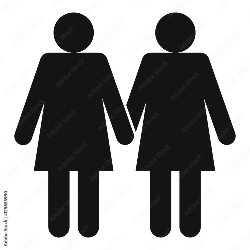 Two girls lesbians icon. Simple illustration of two girls lesbians vector icon for web Two girls lesbians icon. Simple illustration of two girls lesbians vector icon for web