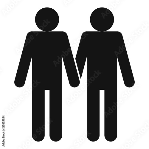 Two men gay icon. Simple illustration of two men gay vector icon for web