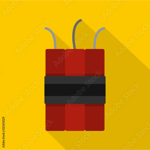 Dynamite explosives icon. Flat illustration of dynamite explosives vector icon for web