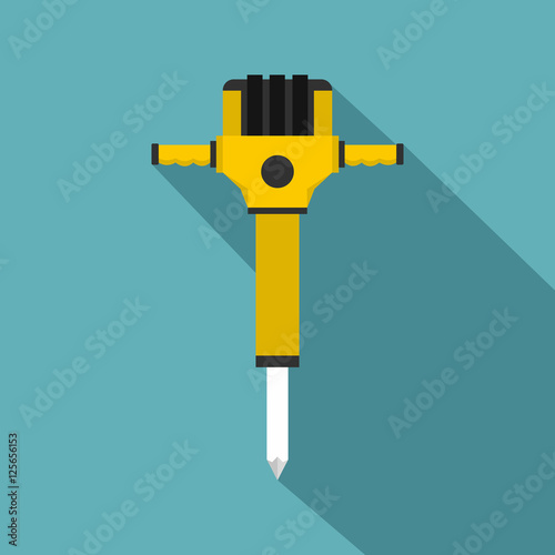 Jackhammer icon. Flat illustration of jackhammer vector icon for web