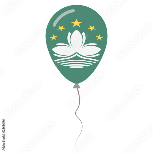 Macao Special Administrative Region national colors isolated balloon on white background. Independence day patriotic poster. Flat style National day vector illustration. photo