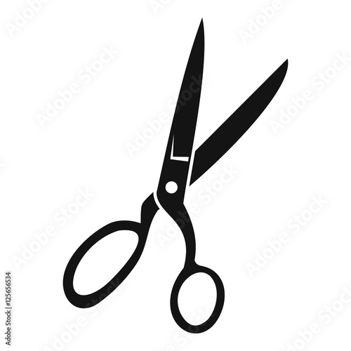 Sewing scissors icon. Simple illustration of sewing scissors vector icon for web photo