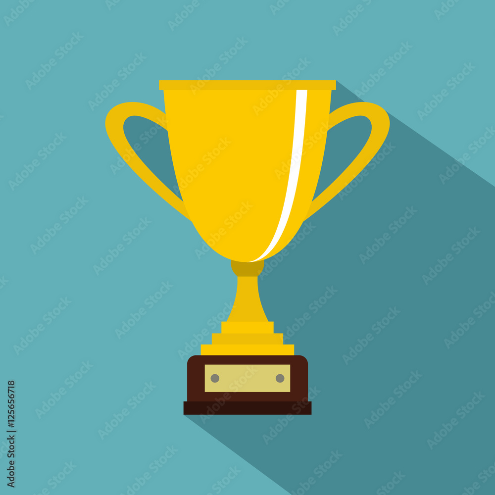 Gold cup for championship icon. Flat illustration of gold cup for championship vector icon for web Gold cup for championship icon. Flat illustration of gold cup for championship vector icon for web