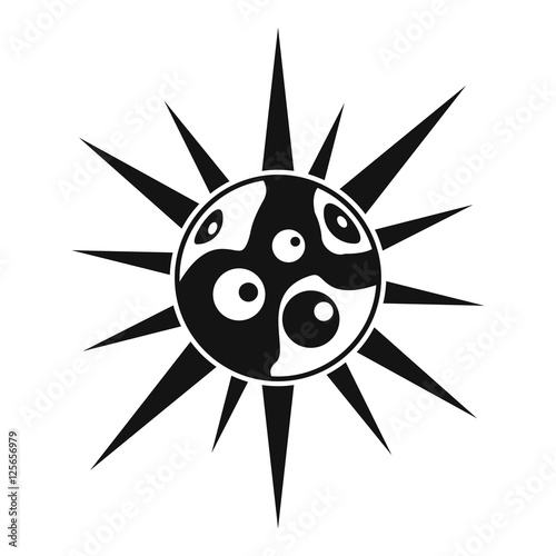 Round cell virus icon. Simple illustration of round cell virus vector icon for web