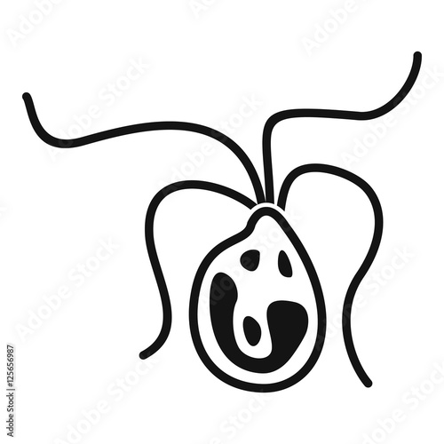 Bacterial cell icon. Simple illustration of bacterial cell vector icon for web