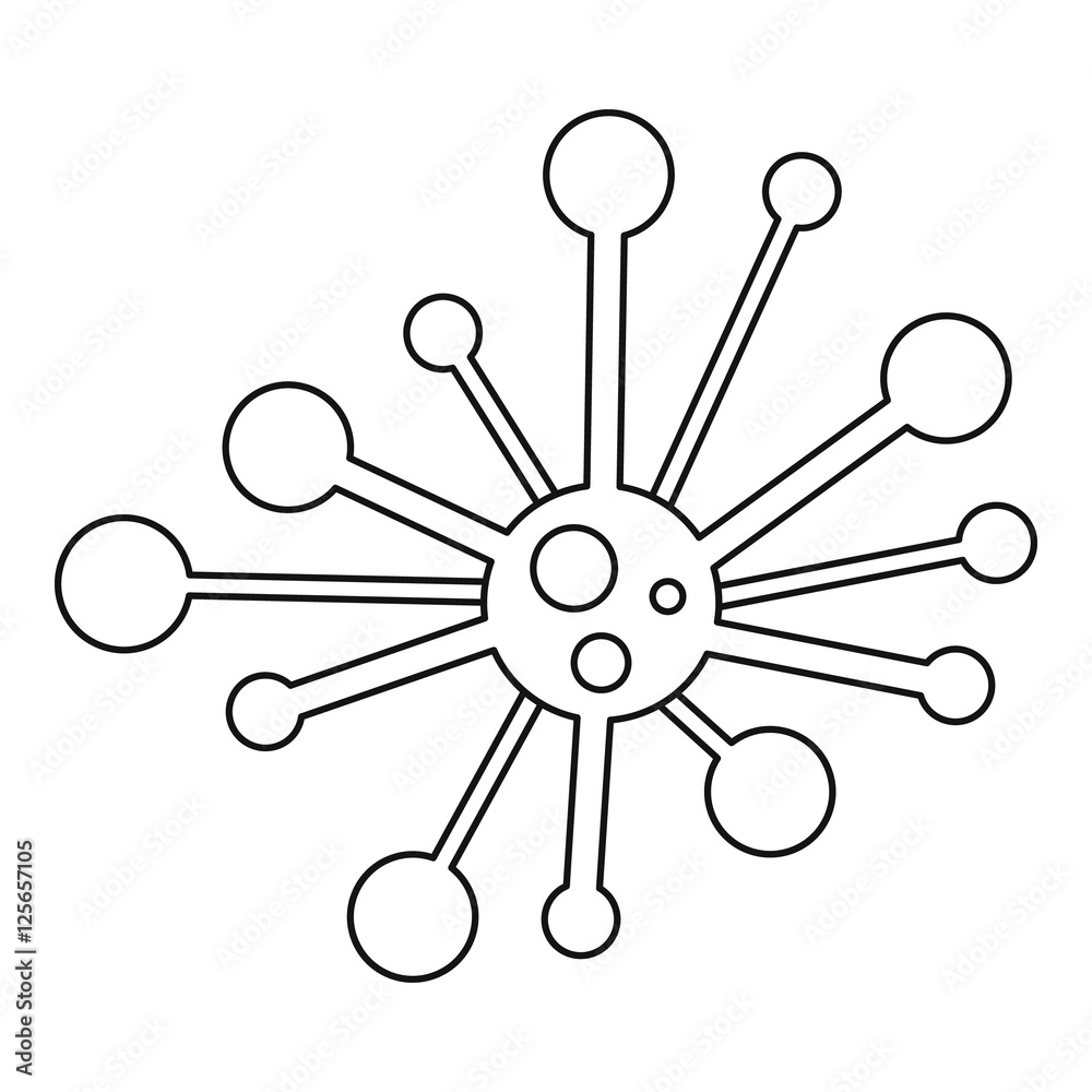 Round bacteria icon. Outline illustration of round bacteria vector icon for web Round bacteria icon. Outline illustration of round bacteria vector icon for web