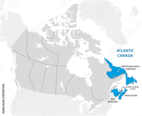Survey map of the four Canadian Atlantic States, Atlantic canada