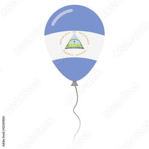 Republic of Nicaragua national colors isolated balloon on white background. Independence day patriotic poster. Flat style National day vector illustration.