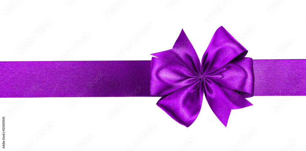 Festive ribbon bow on white background Festive ribbon bow on white background