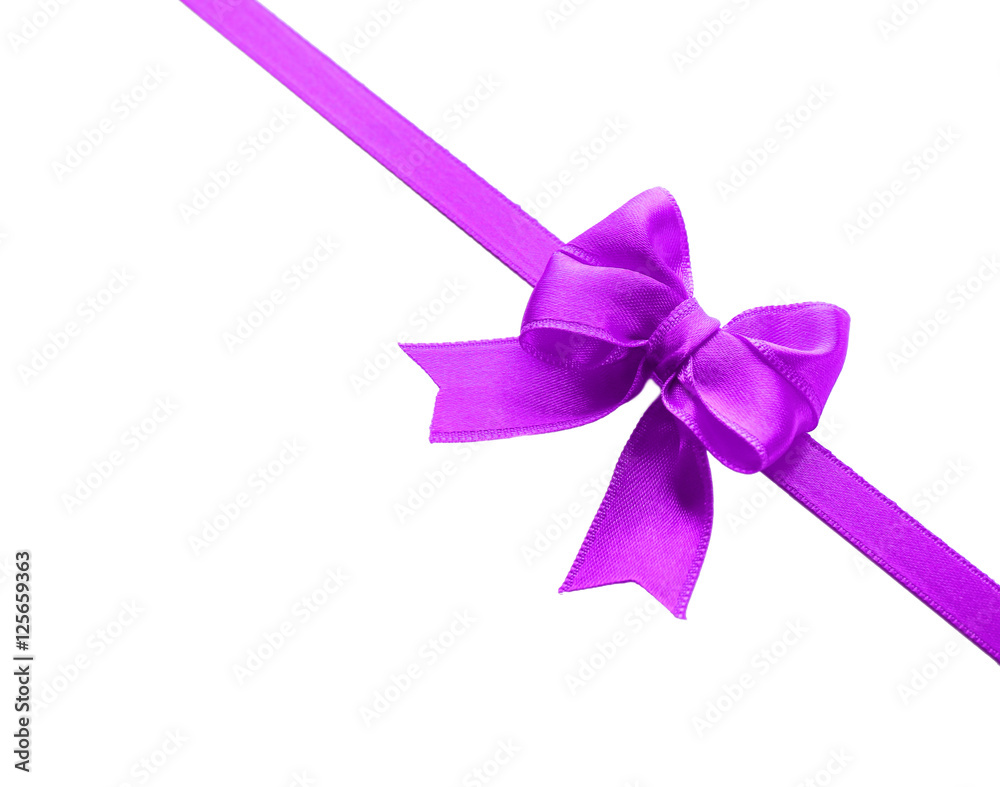 Festive ribbon bow on white background Festive ribbon bow on white background