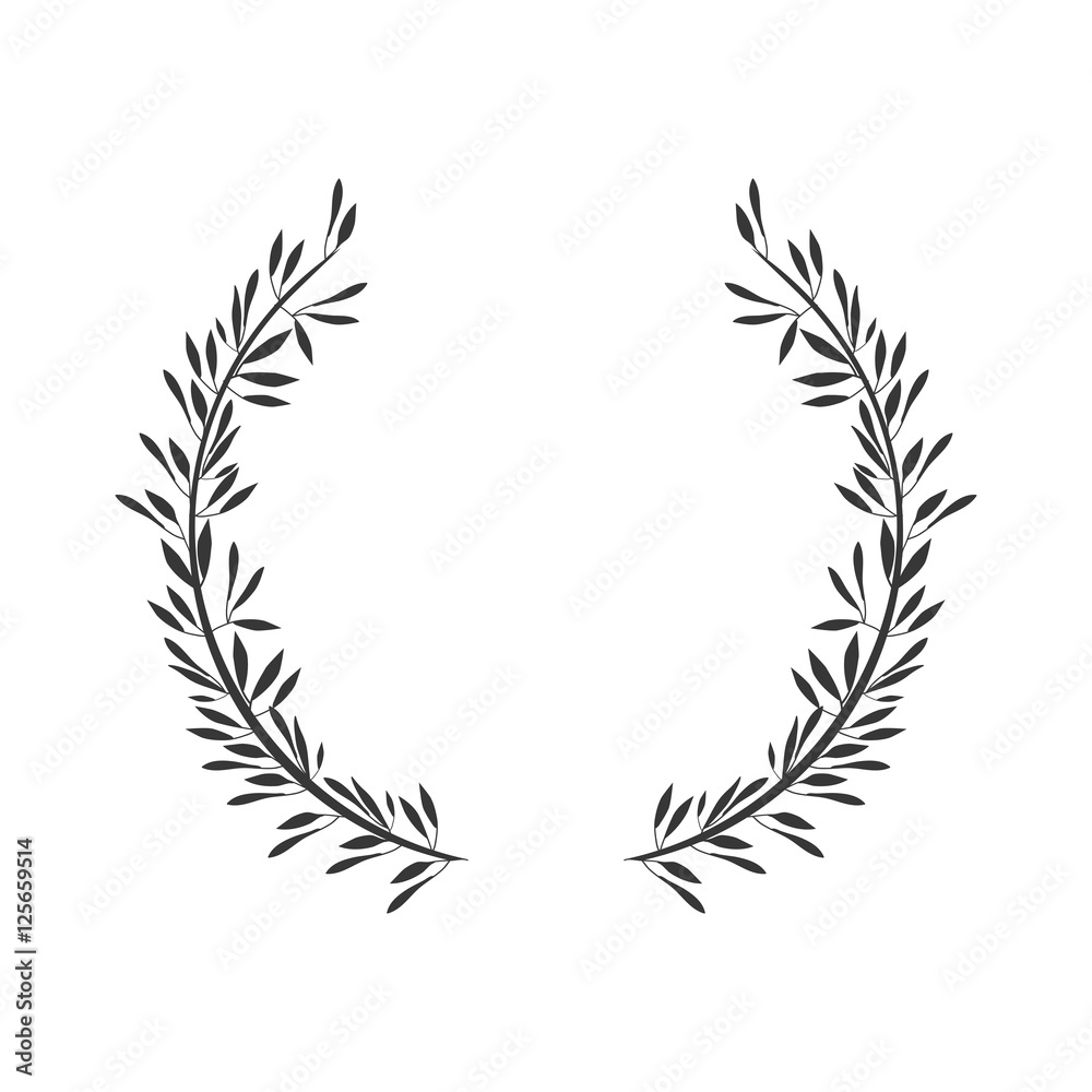gray scale crown formed with two olive branch vector illustration gray scale crown formed with two olive branch vector illustration