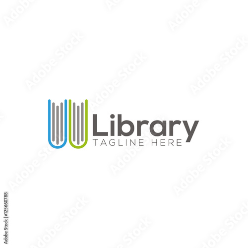 Library book logo design vector