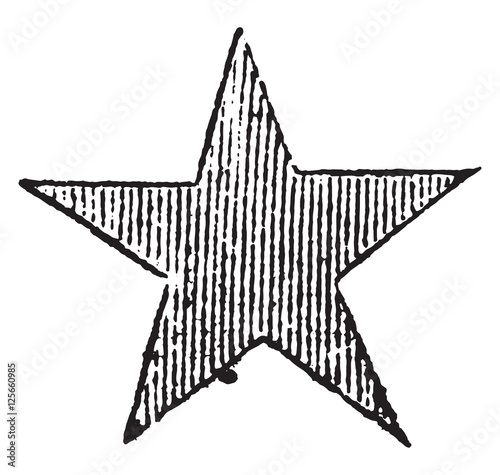 Red Star, vintage engraving.