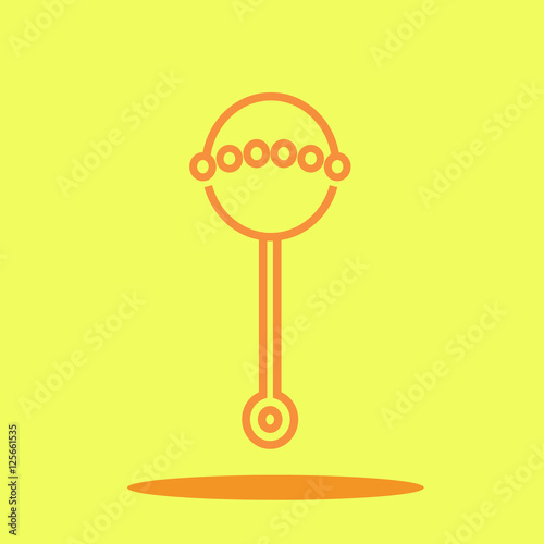 Baby toys cute icon in trendy flat style isolated on color background. Baby symbol for your design, logo, UI. Vector illustration, EPS10. Line style. 