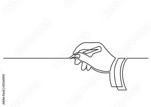 continuous line drawing of hand drawing a line