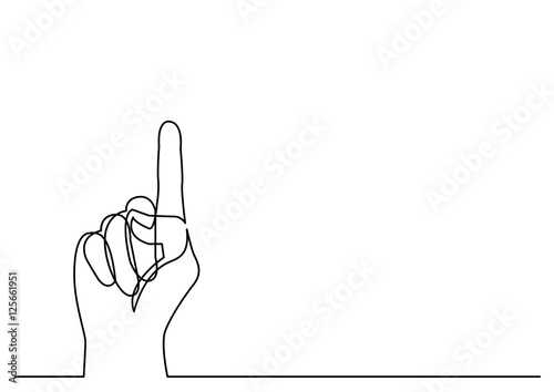 continuous line drawing of hand pointing finger