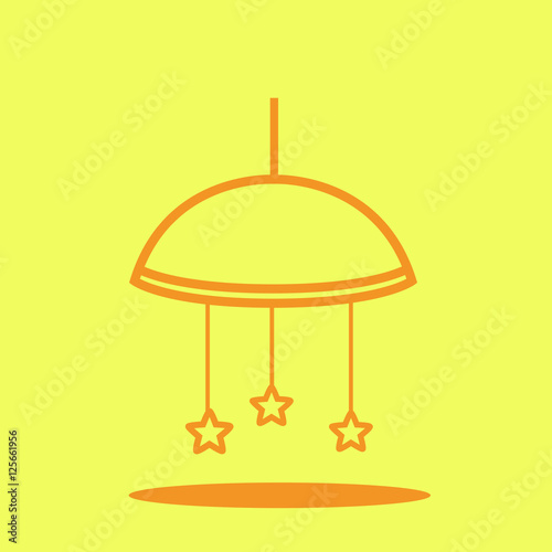 Baby toys cute icon in trendy flat style isolated on color background. Baby symbol for your design, logo, UI. Vector illustration, EPS10. Line style. 