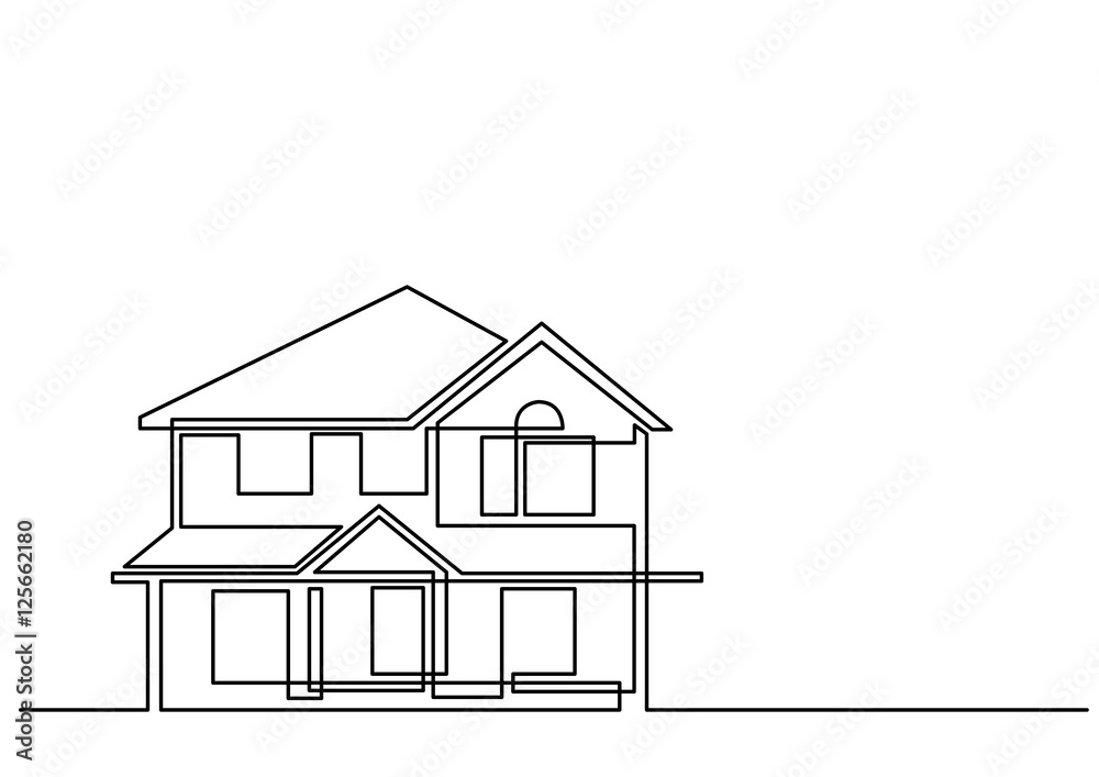 continuous line drawing of house continuous line drawing of house