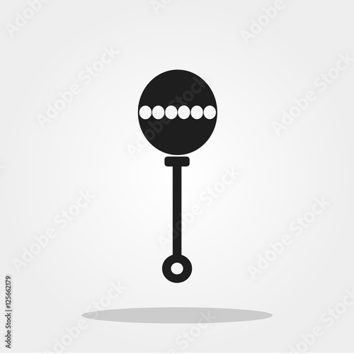 Baby toys cute icon in trendy flat style isolated on color background. Baby symbol for your design, logo, UI. Vector illustration, EPS10. Monochrome style.