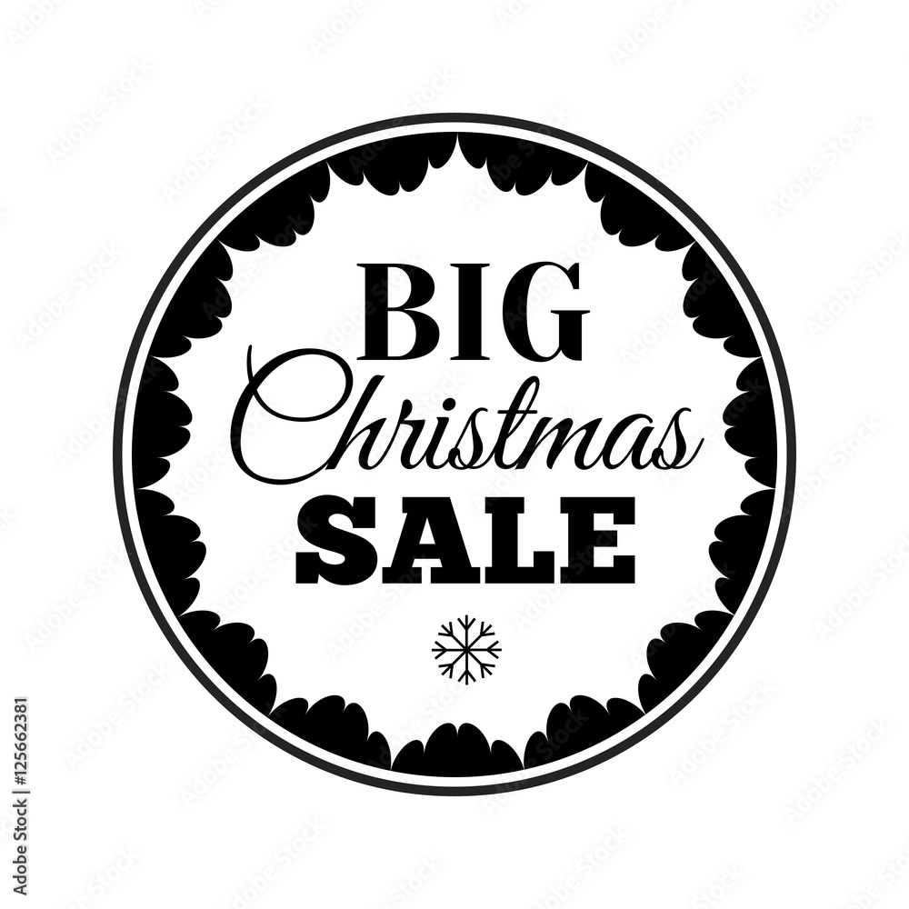 Christmas Sale inscription. Vector illustration.