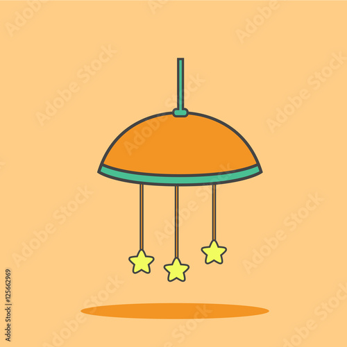 Baby toys cute icon in trendy flat style isolated on color background. Baby symbol for your design, logo, UI. Vector illustration, EPS10. Line colored style.