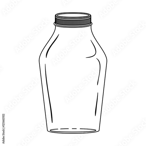 silhouette glass jar with lid vector illustration
