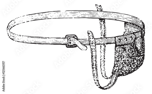 Jockstrap or Athletic supporter, vintage engraving.