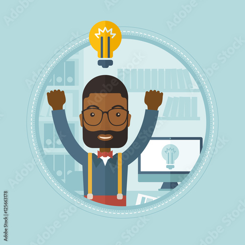Creative excited man having business idea.