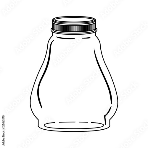 silhouette glass container with lid vector illustration