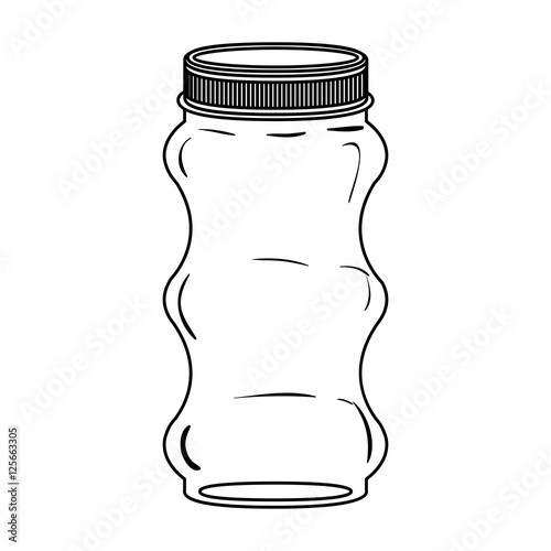 silhouette irregular glass container with lid vector illustration